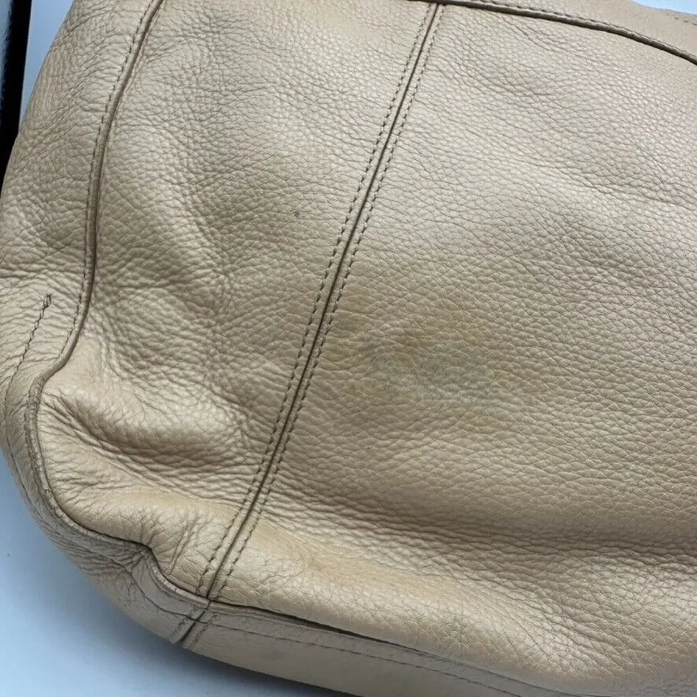Cole Haan Hobo Shoulder Bag Women's Sandstone Tan Zip Pockets‎ Top Zip Logo